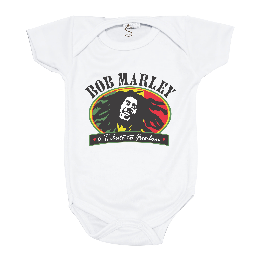 Body Infantil Bebê Estampa Música Bob Marley Reggae