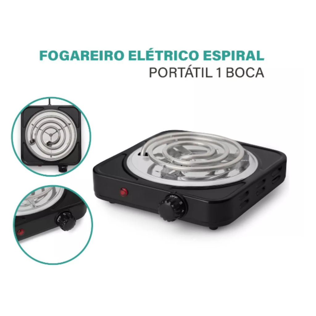 Fogão  Cooktop Portátil Prático para Camping e Cozinha de 1 Boca