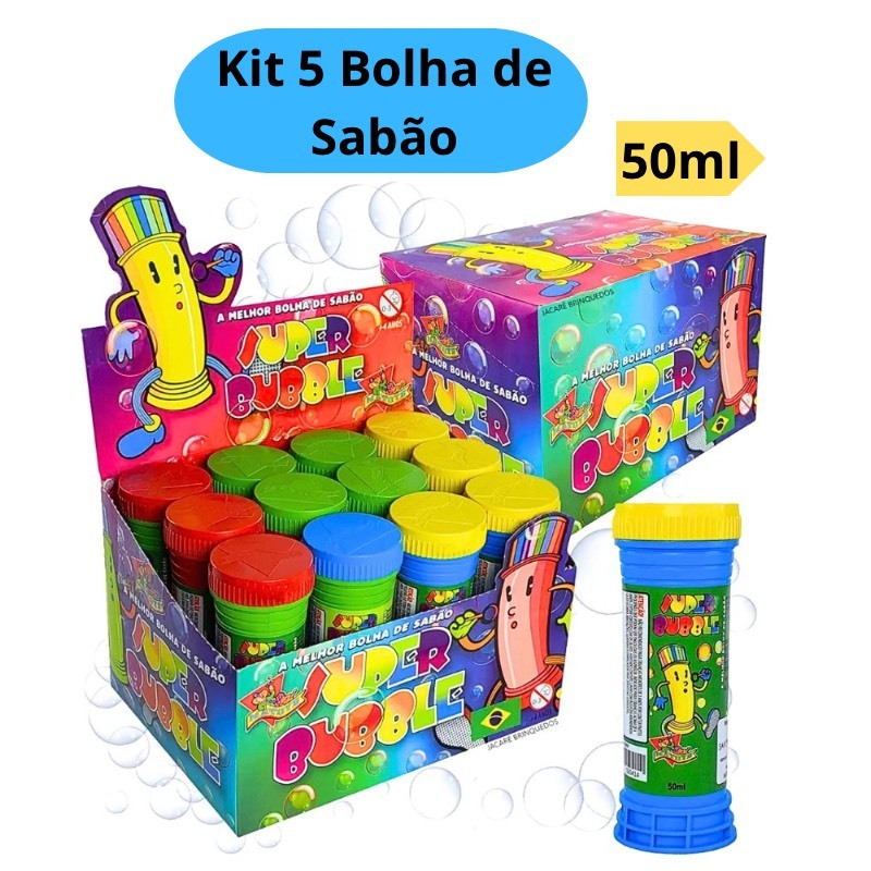 Kit 5 Bolha de Sabão Bolinha de Sabão Kit Festa Infantil Lembracinha Brinquedo Escolar em Oferta na Shopee