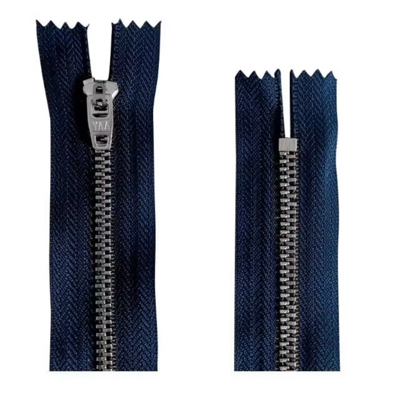 Zíper metal niquelado 15cm 18cm Preto e Marinho em Oferta na Shopee