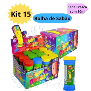 Kit 15 Bolha de Sabão Bolinha de Sabão Brinquedo Kit Festa Infantil Lembracinha Escolar em Oferta na Shopee