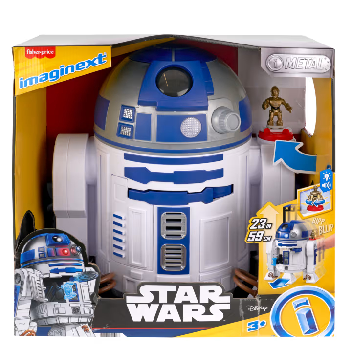 Imaginext Disney Star Wars R2-D2 brinquedo com luzes sons e C-3Po Diecast personagem - Mattel HXG52 em Oferta na Shopee