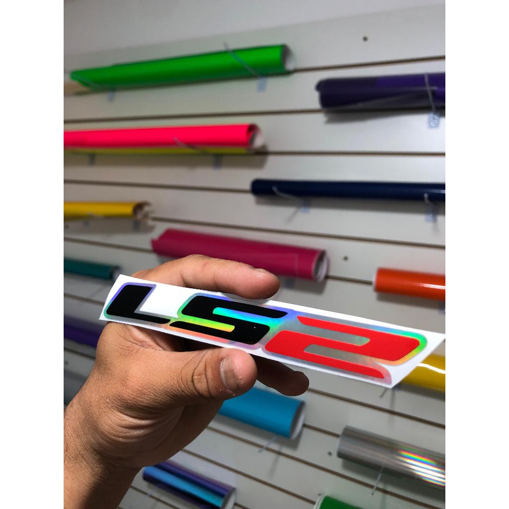 Adesivos LS2 holograficos com recorte eletronico em Oferta na Shopee