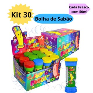 Kit 30 Bolha de Sabão Bolinha de Sabão Kit Lembracinha Festa Brinquedo Infantil Escolar em Oferta na Shopee