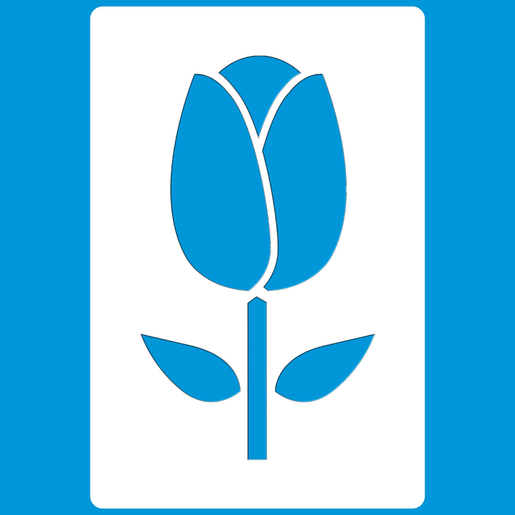 Stencil 8 X 12 Tulipa Pequena Molde Vazado Pintura Tecido Mdf Madeira Parede Camiseta Pano Prato