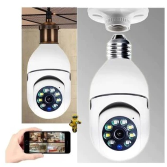 Kit 2 Mini  Câmera Ip Lâmpada Wifi Full Hd Visão Noturna Yoosee Y8177