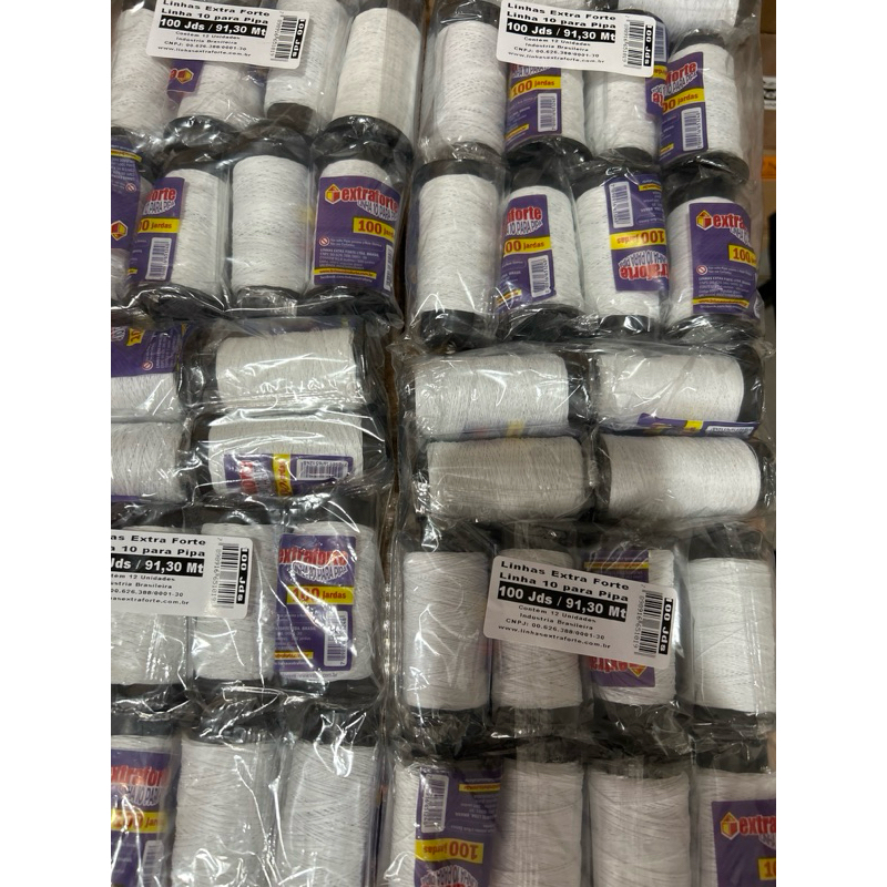 kit 24 linhas Extra forte 100 jardas branco em Oferta na Shopee