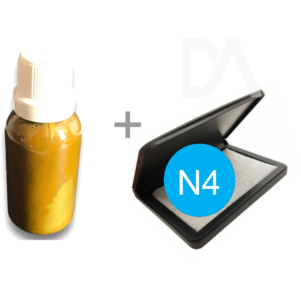 Tinta Carimbo papel sem brilho Ouro Dourada Gold  Almofada N4