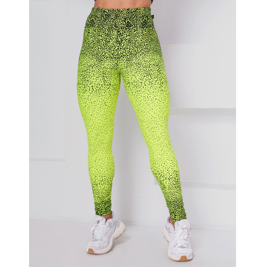 Calça Poliamida Degradê Jacquard Cintura Alta Fitness Academia WOLFOX