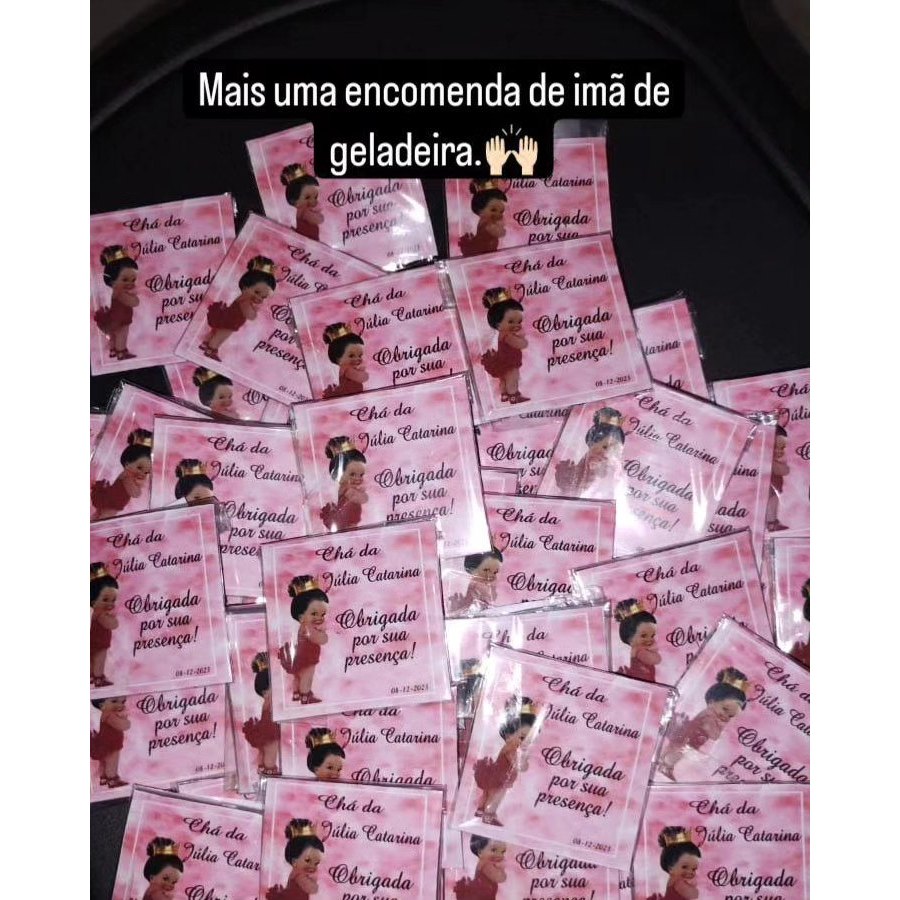 35 IMÃS DE GELADEIRA PERSONALIZADOS 4X4CM em Oferta na Shopee