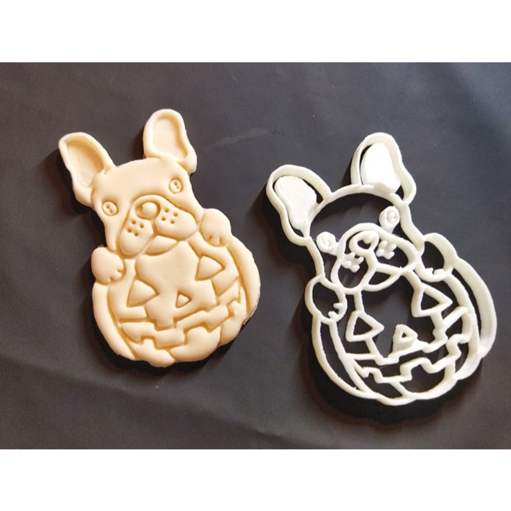 Molde de Confeitaria Cortador  Pug Cachorro Pet  Halloween Biscoito Bolacha Cookies Confeitaria Biscuit Foundant