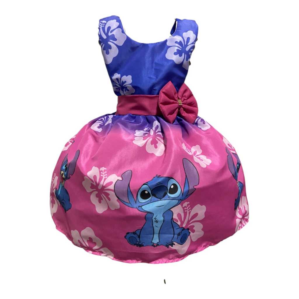 Vestido Infantil Temático Lillo e Stich Aniversários e Festas.