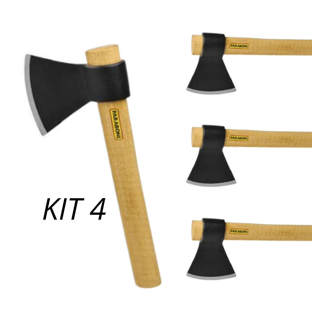 KIT 4 Machadinho Doméstico Cabo Madeira 34cm