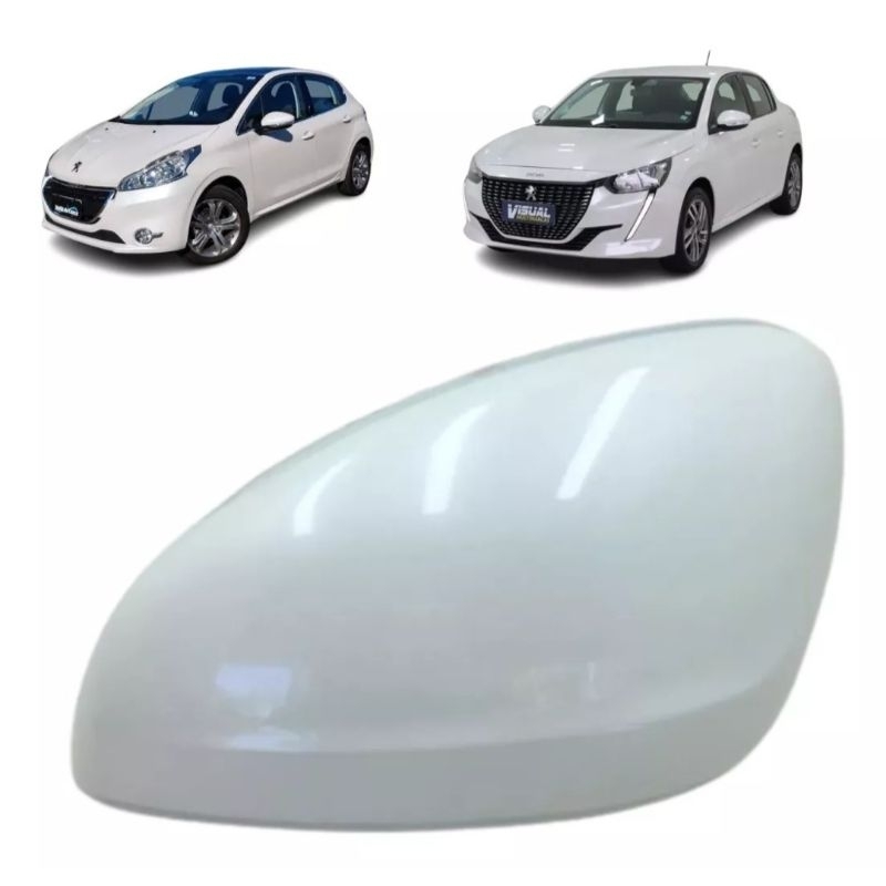 Capa Retrovisor Peugeot 2008 e 208 LE Original branco Pérola