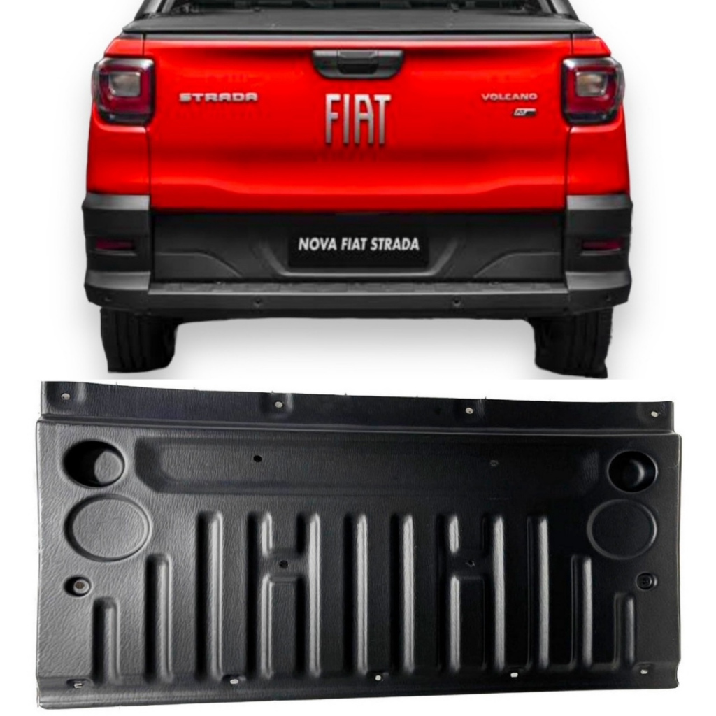 Protetor de Tampa da Caçamba Fiat Strada 2021 2022 2023 Cabine Dupla Cabine Simples Preto