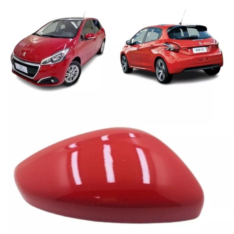Capa Retrovisor Peugeot 2008 e 208 Original Lado Passageiro Vermelho Aden
