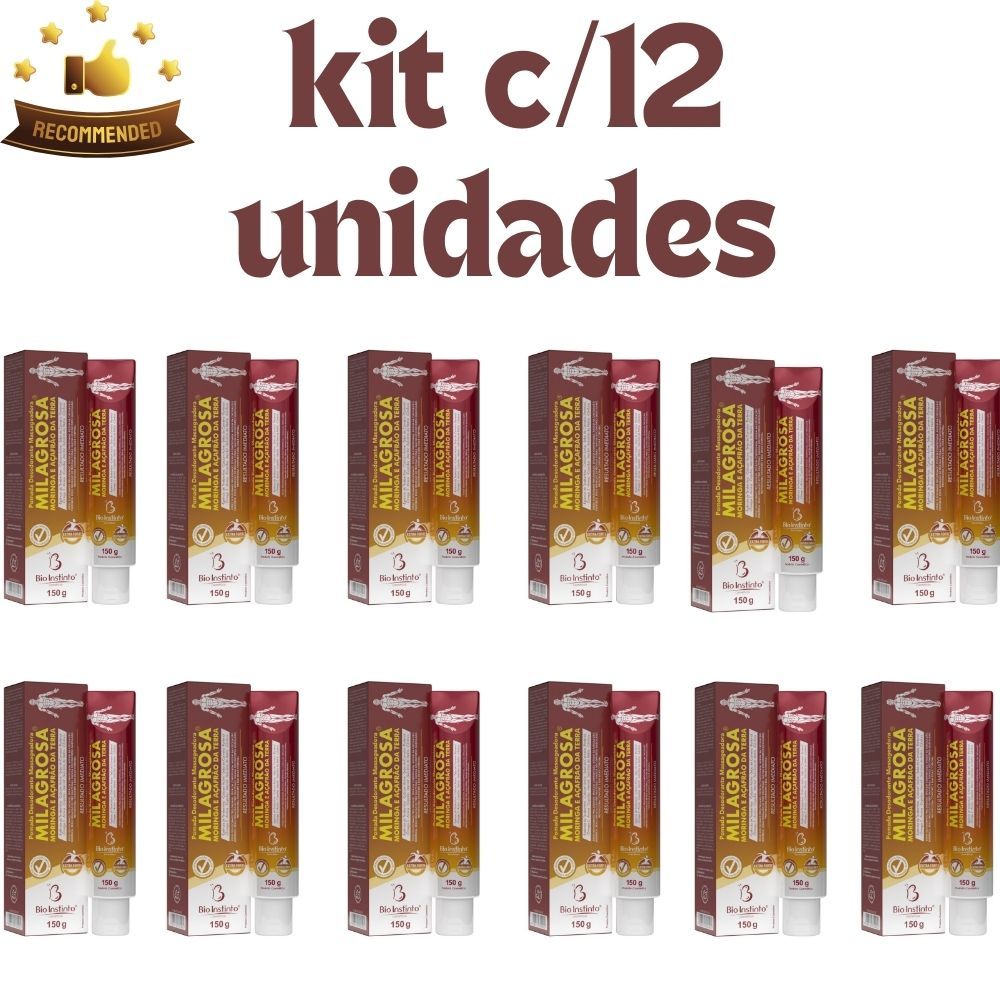 Kit 12 Pomada Milagrosa Alívio E Hidratação Envio Imediato