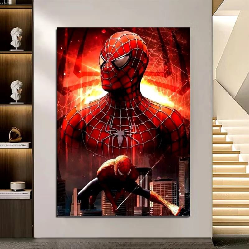 Quadro homem aranha ALTA RESOLUÇÃO filme spider man quarto menino infantil super heróis mavel força