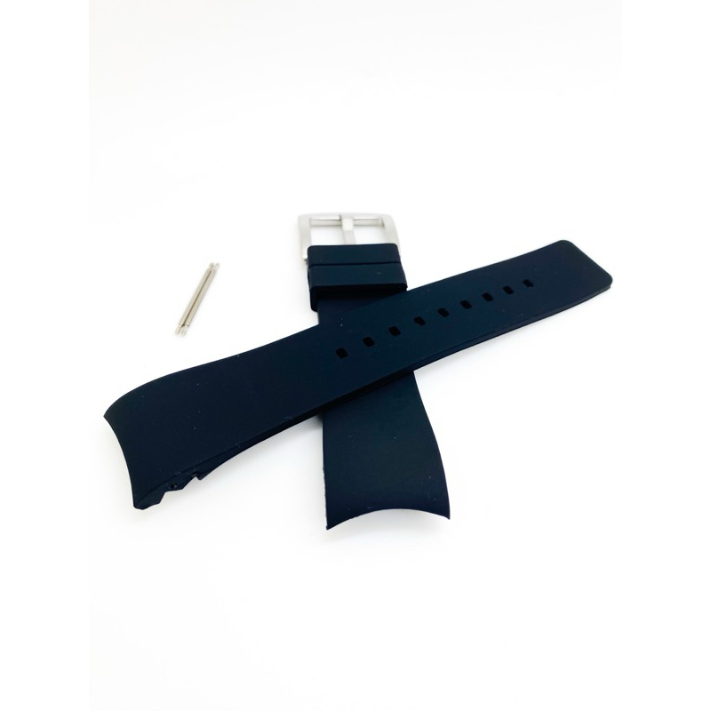 Pulseira Compatível Silicone Confortável 22mm lisa Preta+Pinos