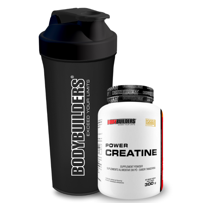 Kit Creatina Power 300g + Coqueteleira 600ml - Para Aumento de Força Muscular - Bodybuilders em Oferta na Shopee