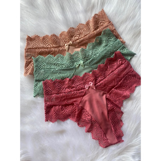 KIT 3 Calcinhas Allana Fio Duplo Renda Luxo Cintura Alta Conforto forro 100% algodão lingerie feminina em Oferta na Shopee