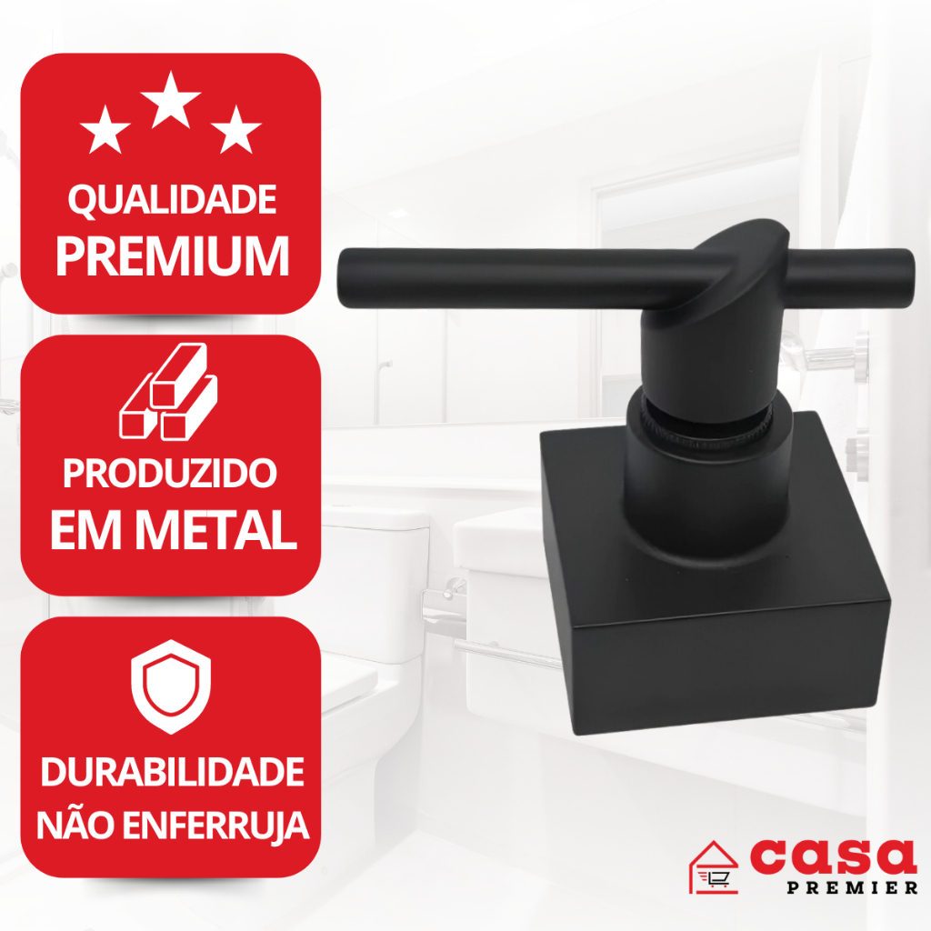Acabamentos Para Registro Pressão Gaveta Volante Metal Padrão Deca C 72 Preto 100% Em Metal