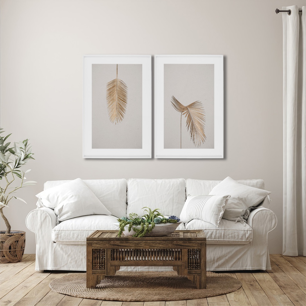 Quadro Decorativo Duetos de Penas moldura Branca Com Vidro 50x75 em Oferta na Shopee