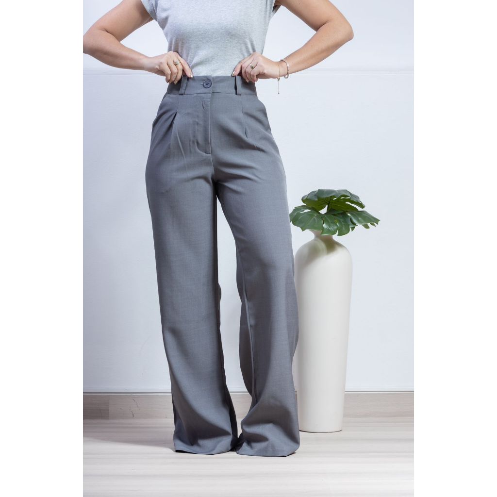 Calça Pantalona Feminina Social Alfaiataria Two Way em Oferta na Shopee