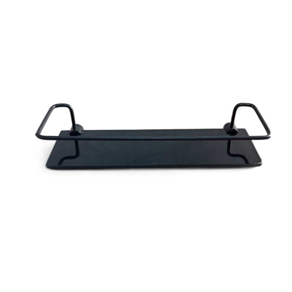 Porta Shampoo Ou Prateleira Vidro P/ Banheiro Ou Cozinha Reto Organizador De Box Preto Fosco Cód 1005 em Oferta na Shopee