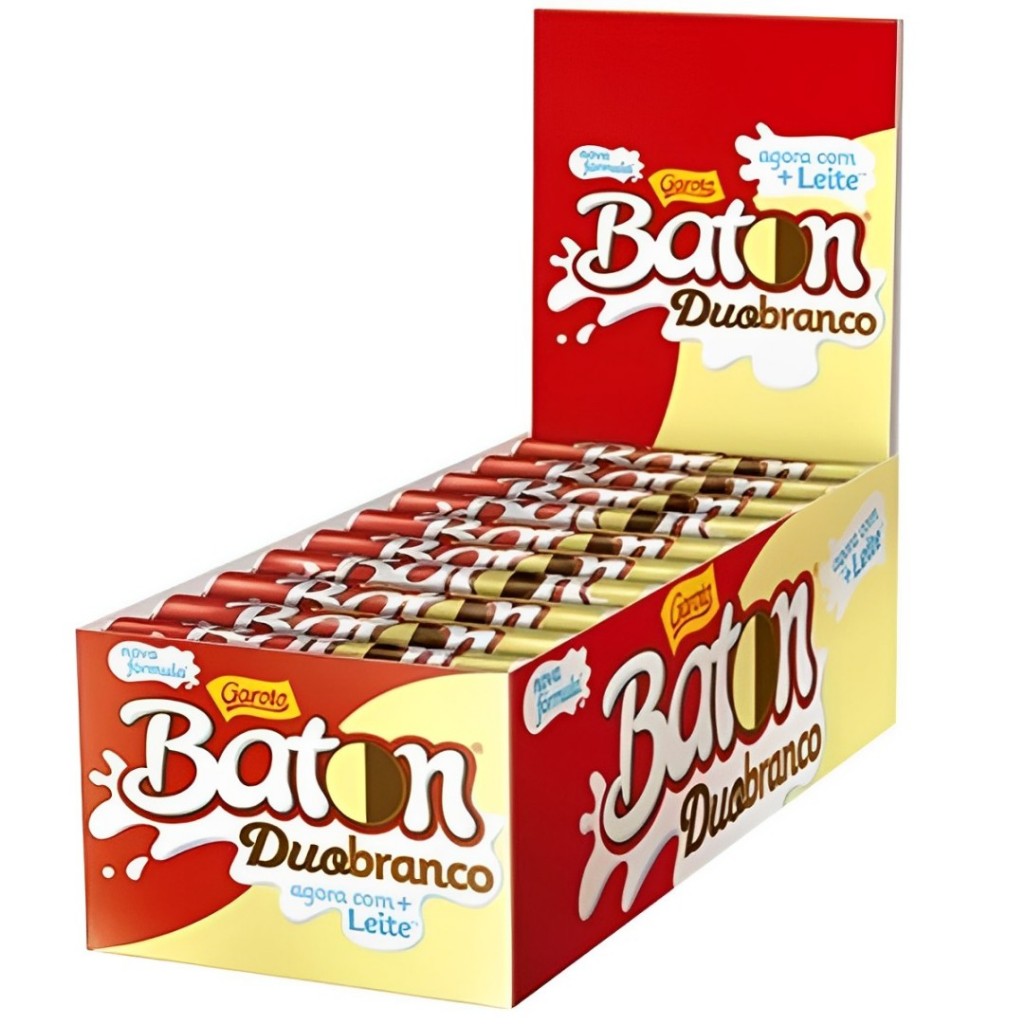 Chocolate Duo Branco Baton Ao Leite C/30Un - Garoto em Oferta na Shopee