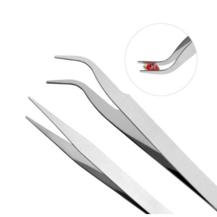 Pinça PRATA RETA Ou CURVADA Extensão De Cílios Inoxidável ESCOLHER ENTRE SQ6081 Ou SQ6082 em Oferta na Shopee