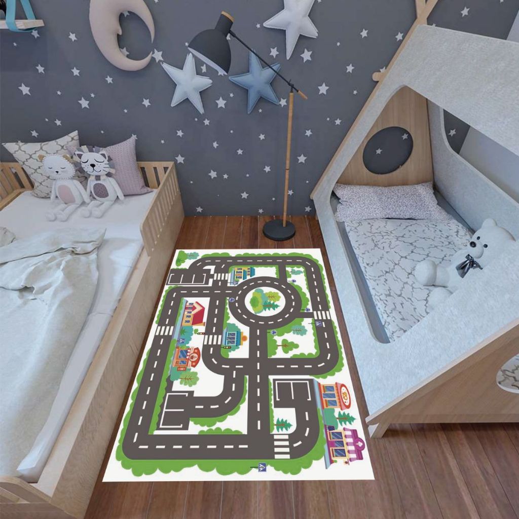 Tapete Educativo Infantil Pista de Corrida Decorativo 118x70 em Oferta na Shopee
