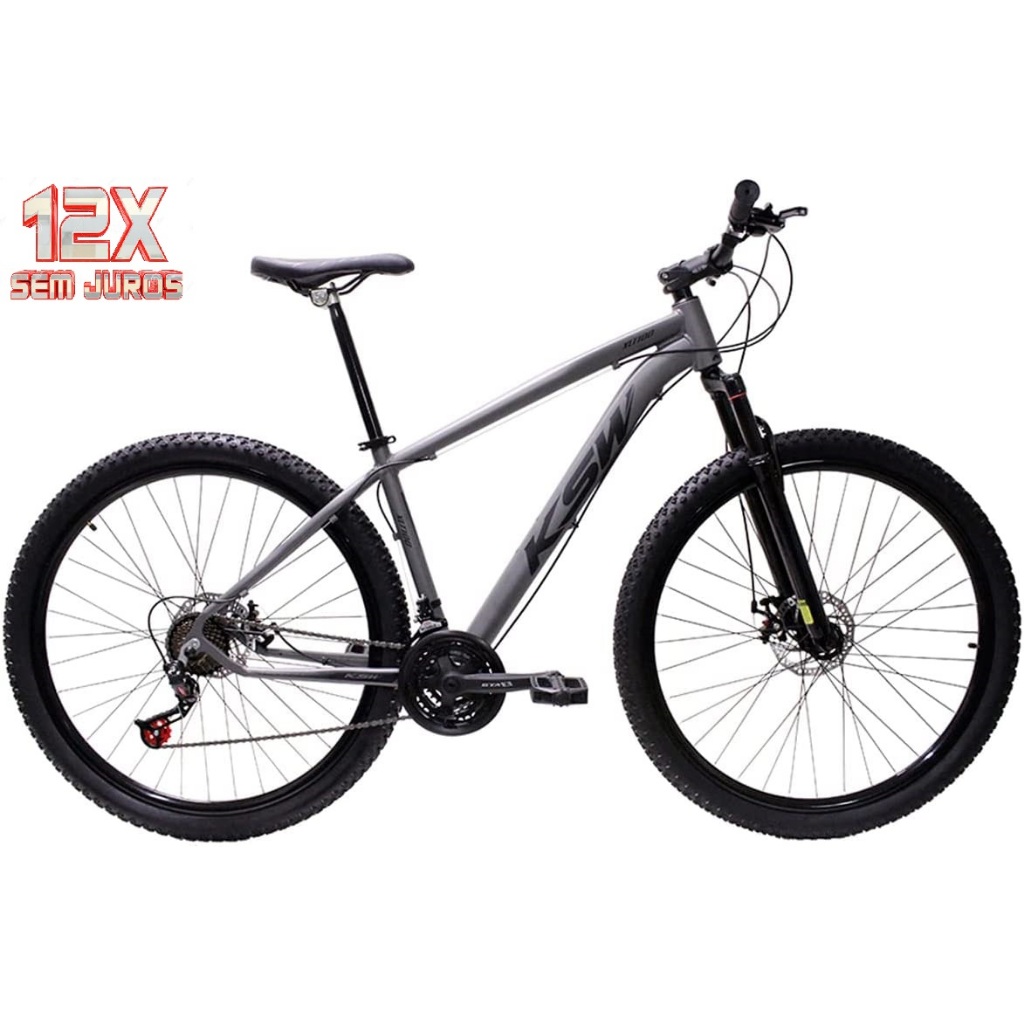 Bicicleta Aro 29 KSW XLT Alumínio 24v Bike Freio a Disco Garfo com Suspensão Mountain Bike
