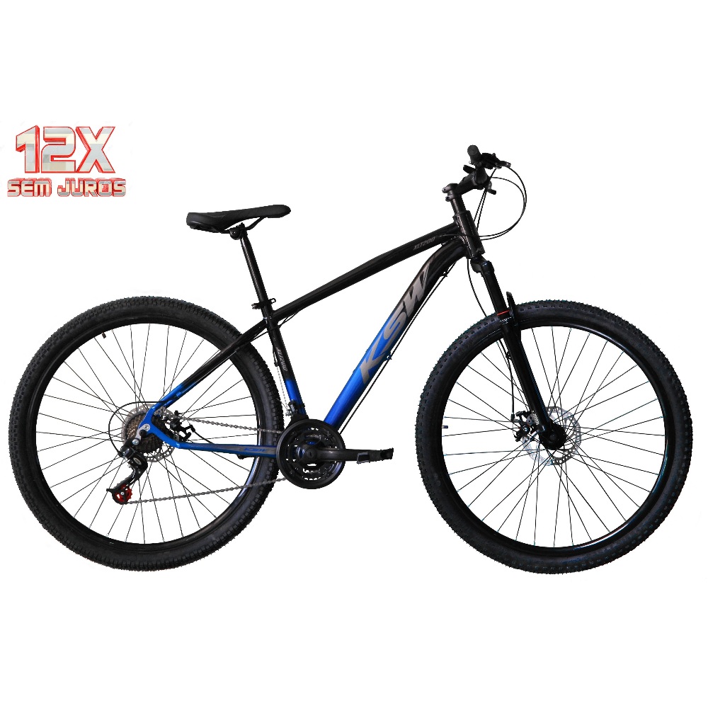 Bicicleta Aro 29 KSW XLT Alumínio 24v Bike Bicolor Freio a Disco Garfo com Suspensão Mountain Bike