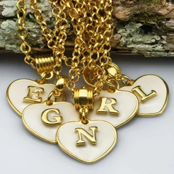 Colar moda Cordão Corrente Feminino Com Pingente Letra Do Nome do "A"até"Z" Banhado a ouro18k