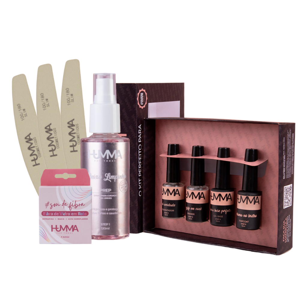 Kit Blindagem Humma Prep 120ml Fibra De Vidro 3x Lixas ( 100/180 80/100 100/180 Gota 100/180 Slim )