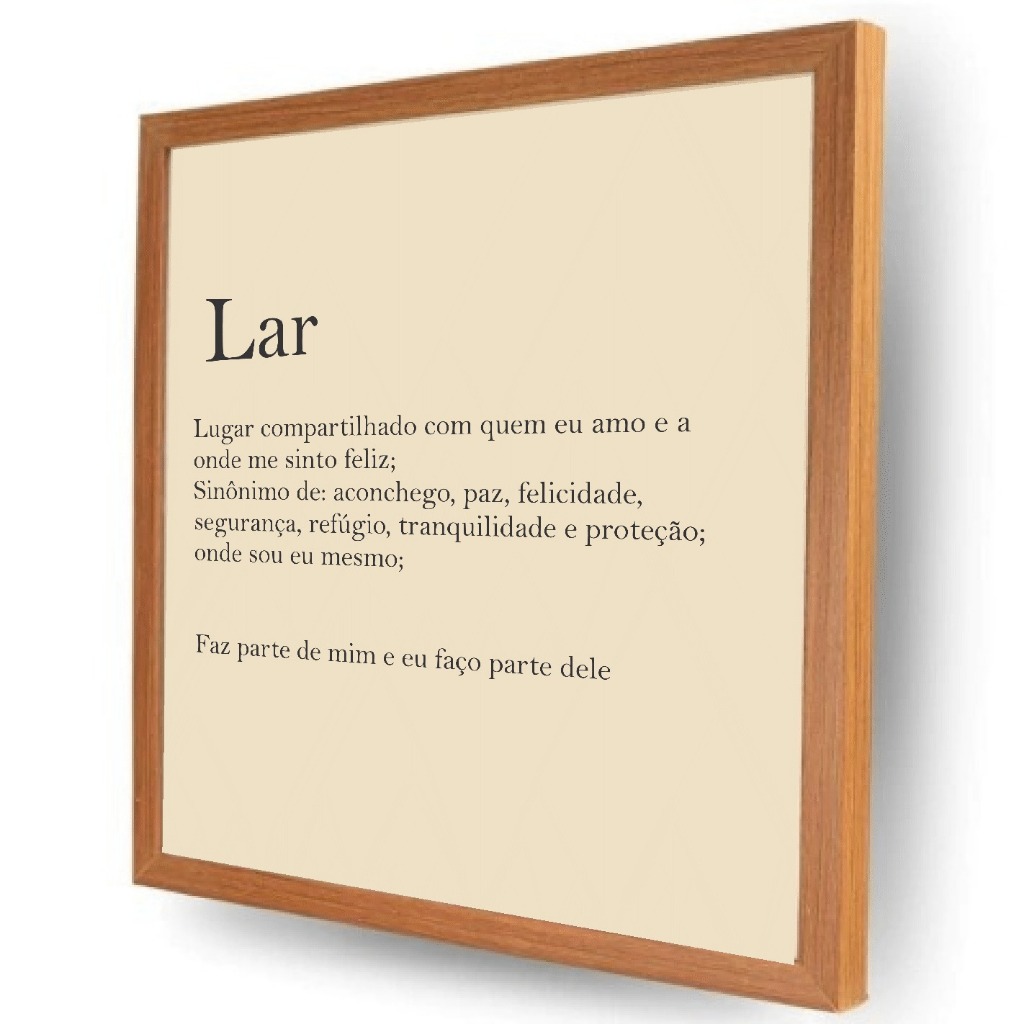 Quadro decorativo cobre caixa de luz com moldura 43x43 LAR sala/quarto/cozinha/decoração/parede