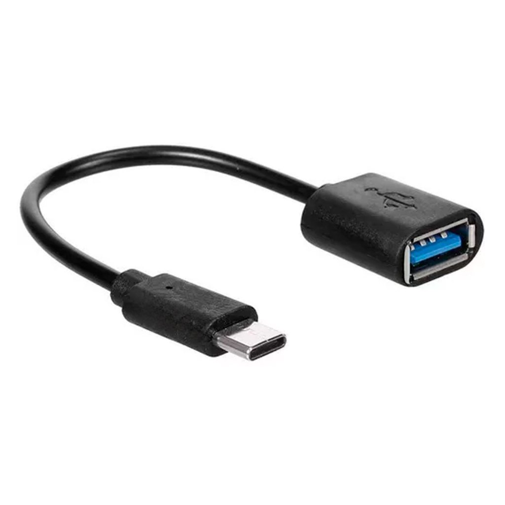 Cabo Adaptador Conversor USB-C Macho Para USB-A Femea (OTG) Conecta Mouse Teclado Controle Celular