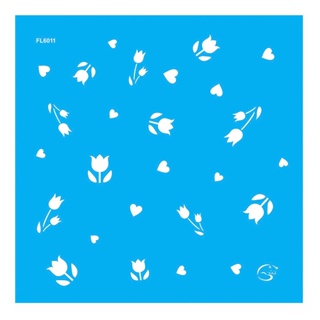 FL6011 - Fundo Mini Tulipas - 14x14 - Stencil Gatas Arteiras em Oferta na Shopee