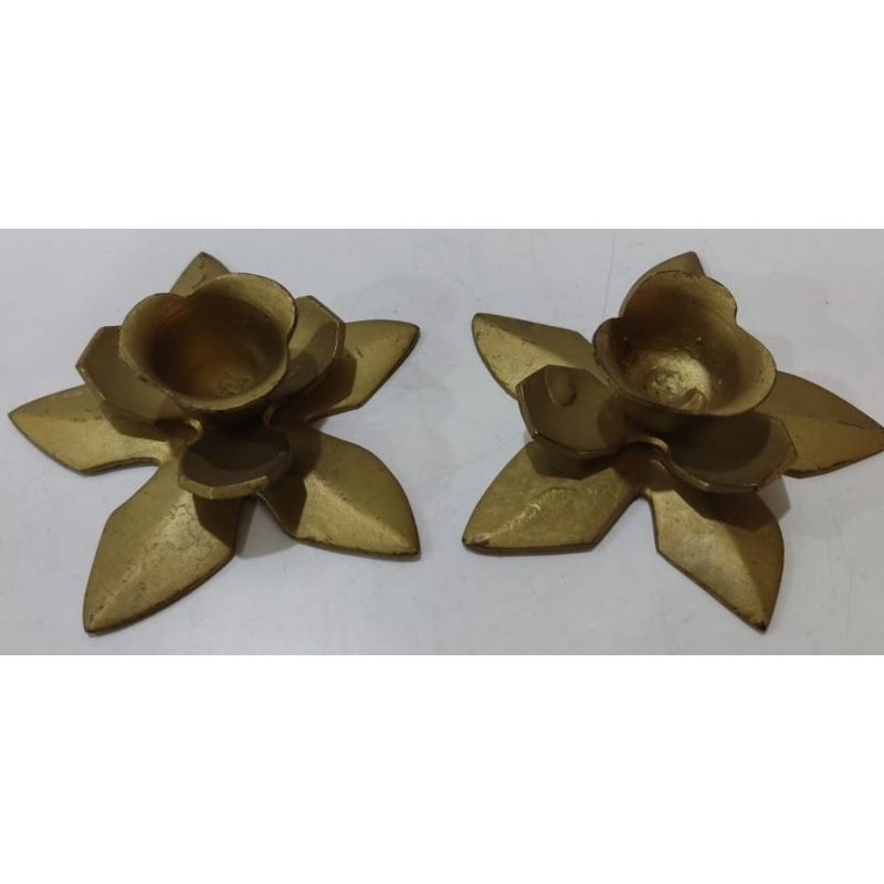 ANTIGO  PAR DE PORTA  VELA, FORMATO DE FLOR, CODIGO  286