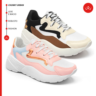 Kit 2 Tênis Feminino Vili Chunk Urban Casual Dia a Dia em Oferta na Shopee