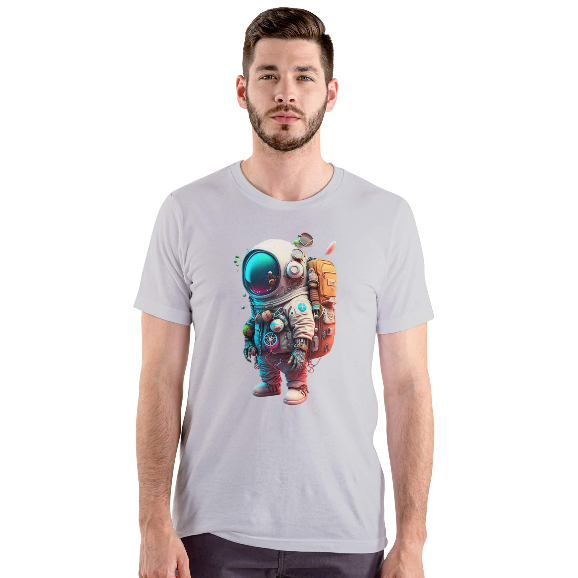 CAMISETA CAMISA MASCULINA ALGODÃO LANÇAMENTO ESTAMPADA ASTRONAUTA