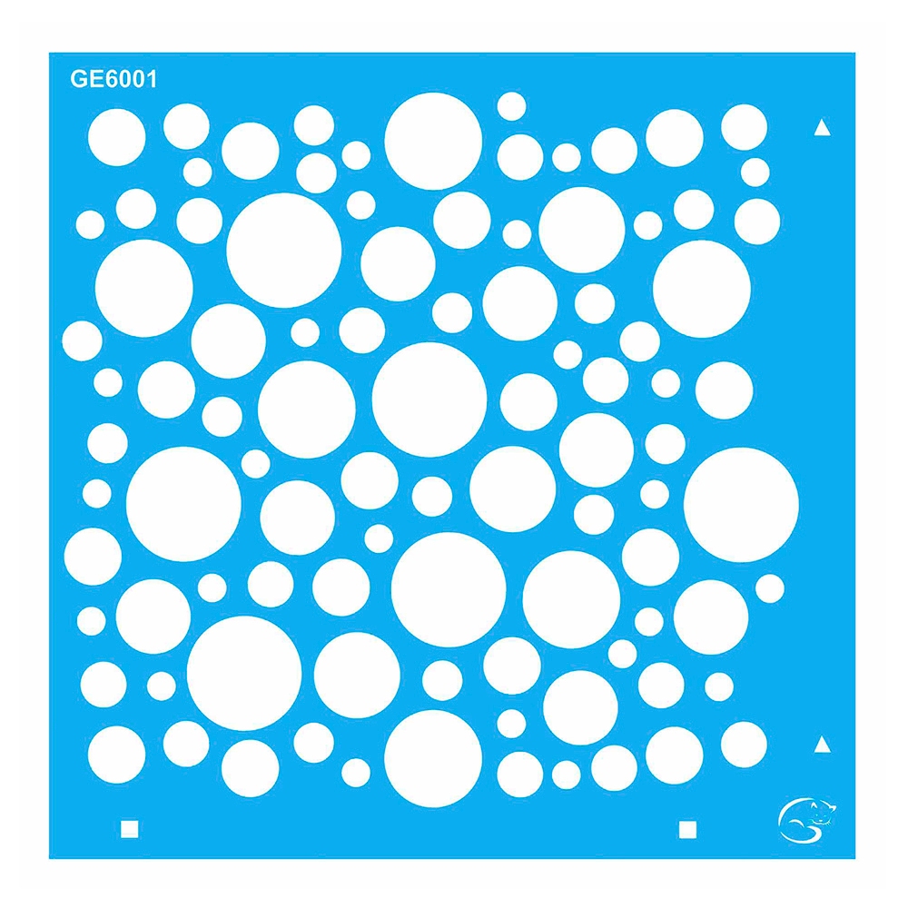 GE6001 - Bolinhas Diversas - 14x14 - Stencil Gatas Arteiras