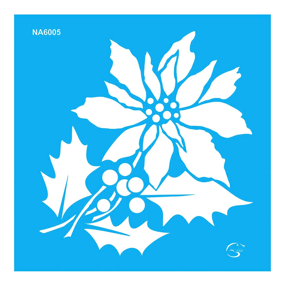 NA6005 - Flor Bico de Papagaio - 14x14 - Stencil Gatas Arteiras