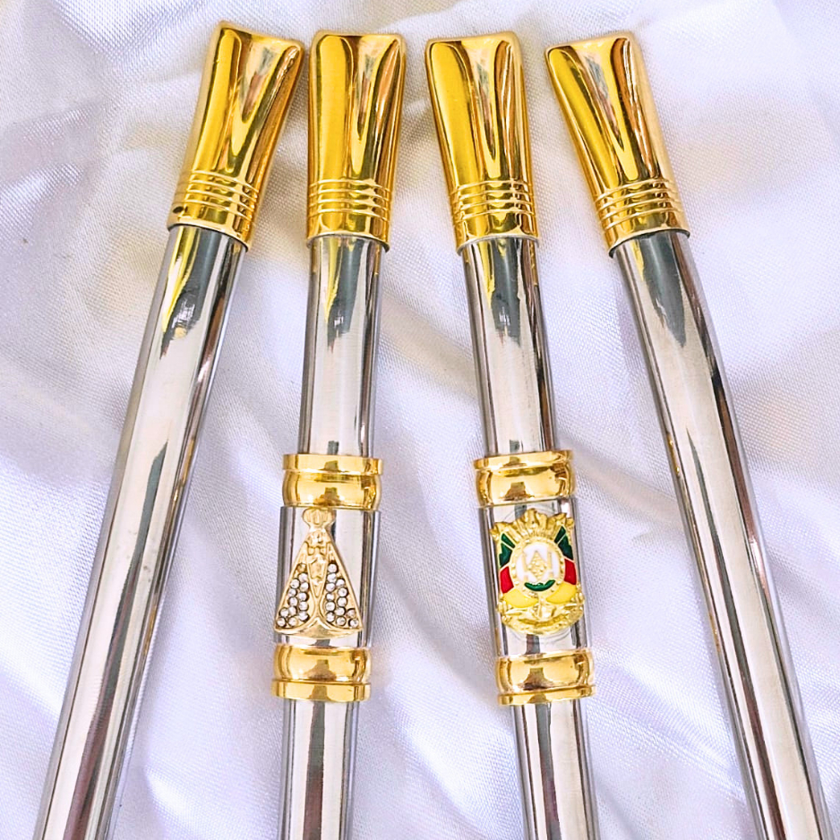 Bomba de Chimarrão Premium Aço Inox 340 Bocal Banhado a Ouro 24k Bojo Rosca em Oferta na Shopee