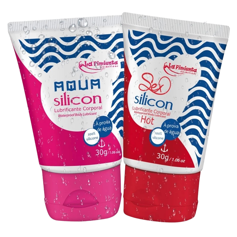 KIT C/2 AQUA SILICON 30G - lubrificante neutro à base de silicone Ideal para uso embaixo d'água