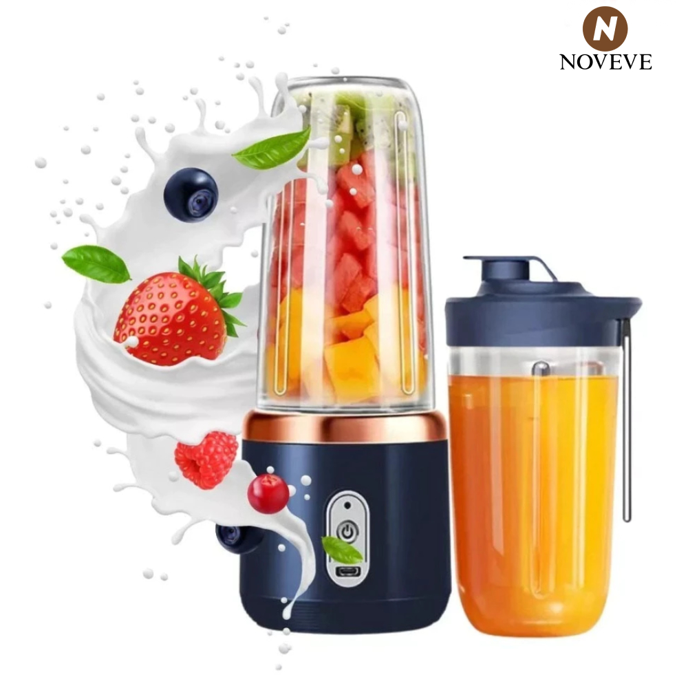 Espremedor Elétrico Mini Liquidificador Portátil 4 Lâminas De Suco De Alimentos 400ml NOVEVE