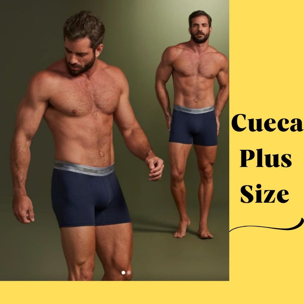 Kit 2 Cuecas Boxer Microfibra Diamantes Lingerie G3 Plus Size - Conforto e Durabilidade para o Seu Dia a Dia!