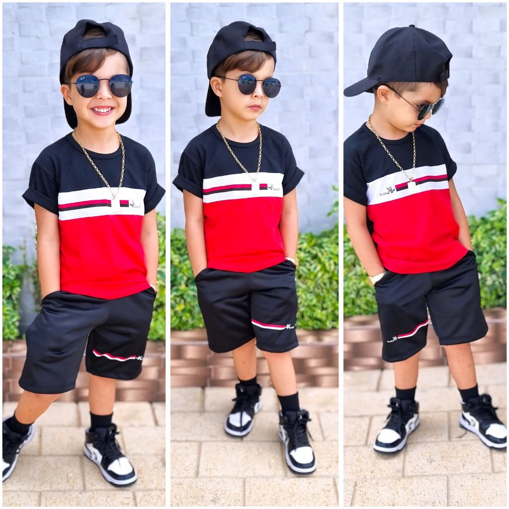 Conjunto Infantil Masculino - Blusa + Short de Verão fresquinho