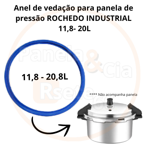 Anel de vedação para panela de pressão marca ROCHEDO INDUSTRIAL 11,8 - 20,8 Litros